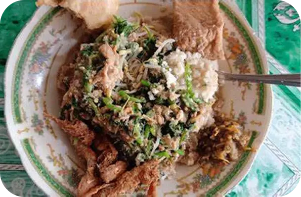 Nasi Jagung Sambal Tumpang Gudangan kuliner khas Desa Kiringan Boyolali